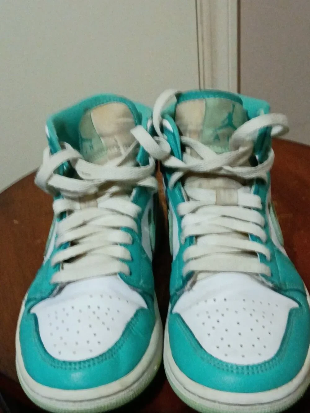 Air Jordan Womens Air Jordan 1 Mid Island Marine Green-DV2229-300 Size 5